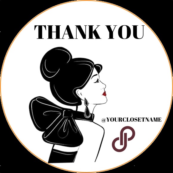 100 Custom Thank you Round Stickers - Packaging Insert Sticker 2" Finish Gloss - Picture 1 of 9